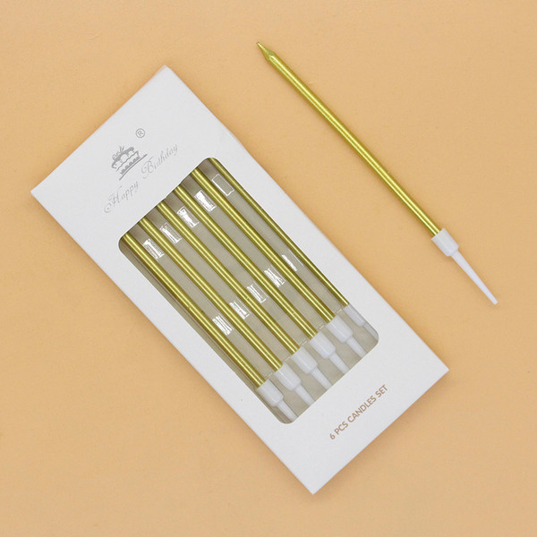 Изображение товара Набор свечей для торта S.G. Home Коктейльные SG-CC-6S (6шт, золотистый металлик)