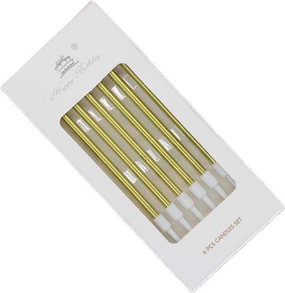 Изображение товара Набор свечей для торта S.G. Home Коктейльные SG-CC-6S (6шт, золотистый металлик)