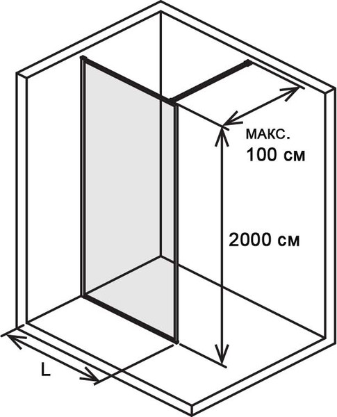 Изображение товара Душевая стенка Aquatek 90x200 / AQ WIW 09020GM