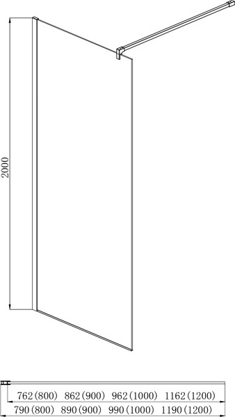 Изображение товара Душевая стенка Aquatek 90x200 / AQ WIW 09020GM