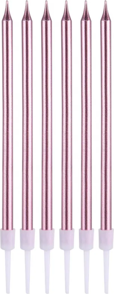 Изображение товара Набор свечей для торта S.G. Home Коктейльные SG-CC-6S (6шт, розовый металлик)