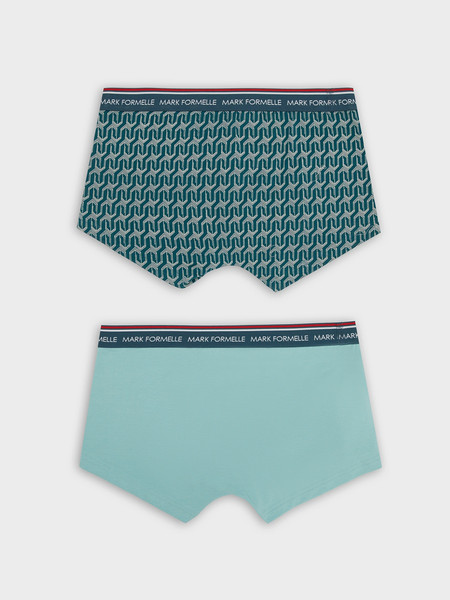 Изображение товара Комплект мужских трусов Mark Formelle 411215-2 (р.86-96, пыльная бирюза/геометрия на атлантике)