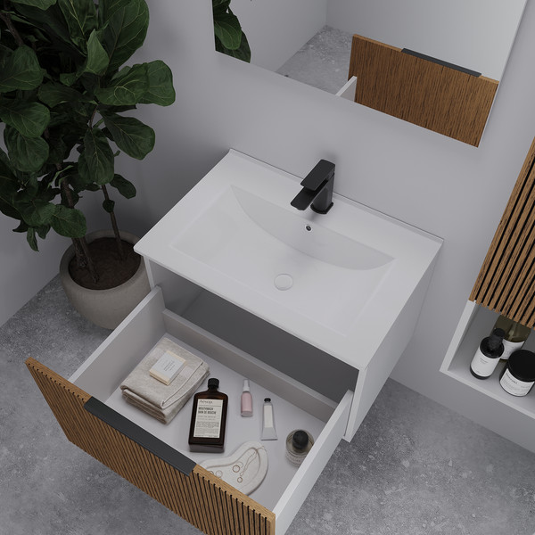 Изображение товара Тумба под умывальник ЗОВ Дублин 70 / DU70LWMRM (белый тростник)
