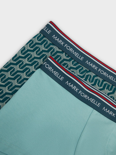 Изображение товара Комплект мужских трусов Mark Formelle 411215-2 (р.94-104, пыльная бирюза/геометрия на атлантике)