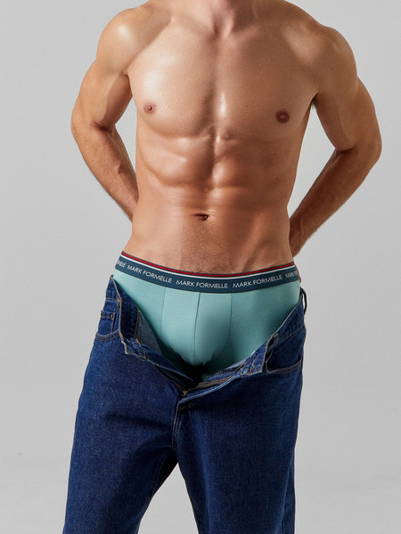 Изображение товара Комплект мужских трусов Mark Formelle 411215-2 (р.94-104, пыльная бирюза/геометрия на атлантике)