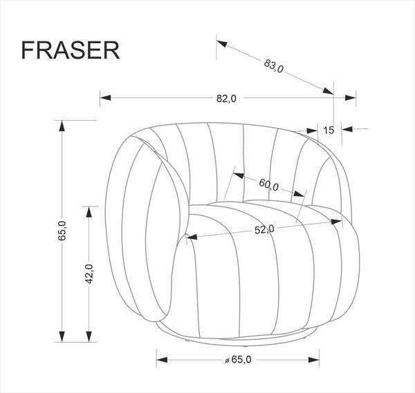 Изображение товара Кресло мягкое Halmar Fraser (кремовый)