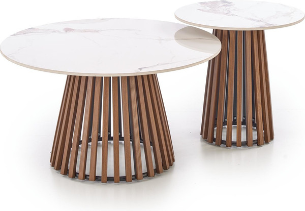 Изображение товара Журнальный столик Halmar Carina S (бежевый мрамор/орех)