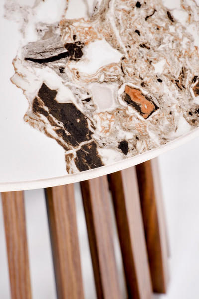 Изображение товара Журнальный столик Halmar Carina S (бежевый мрамор/орех)