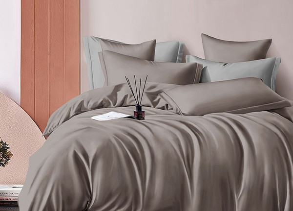 Изображение товара Комплект постельного белья LUXOR №17-1506 (N) 2.0 с европростыней (зола, сатин гл/кр)