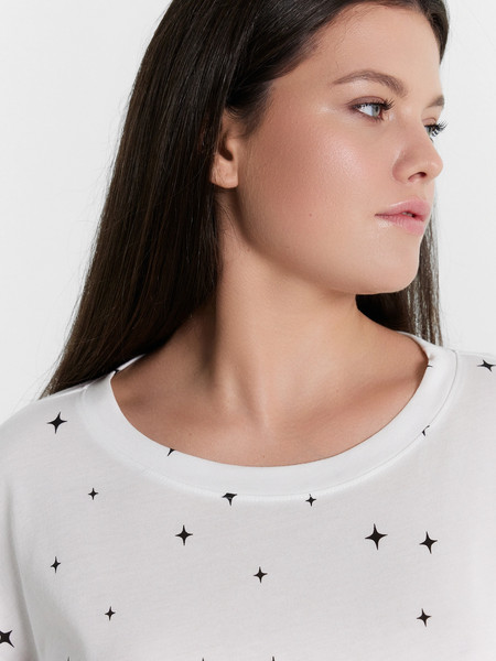 Изображение товара Сорочка Mark Formelle 572371 (р.164/170-100-106, звездная россыпь на белом)