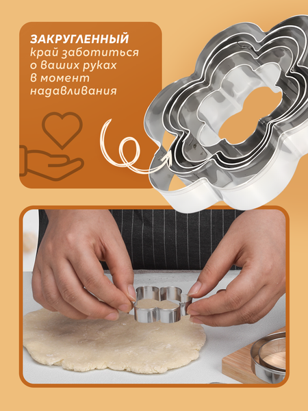 Изображение товара Набор форм для печенья S.G. Home Ромашки SG-CM-SC5 (5шт)