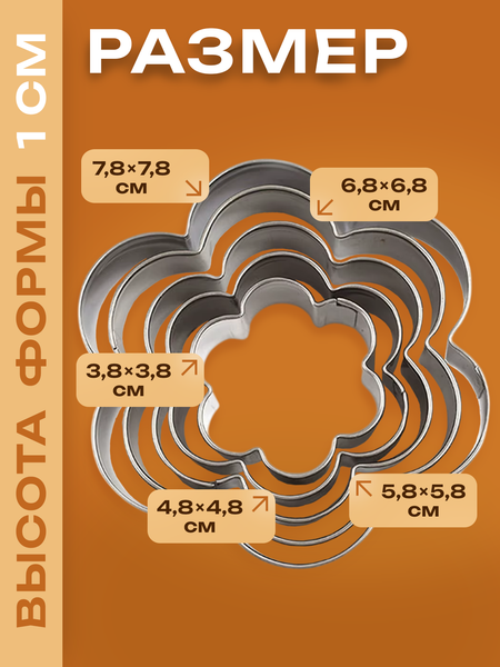 Изображение товара Набор форм для печенья S.G. Home Ромашки SG-CM-SC5 (5шт)