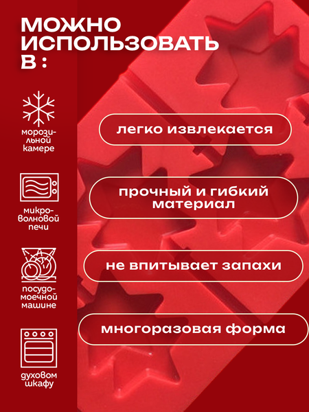 Изображение товара Форма для льда S.G. Home Звезды SG-FIC-ST3