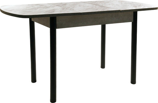 Изображение товара Обеденный стол ВВР Пластиковый раздвижной 110-150x70 (лавант/камень/черный прямой)