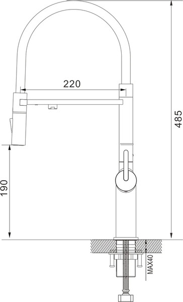 Изображение товара Смеситель Rose R458T (оружейная сталь)