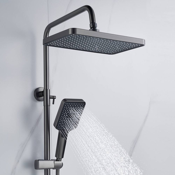 Изображение товара Душевая система со смесителем Shevanik S4436T (оружейная сталь)