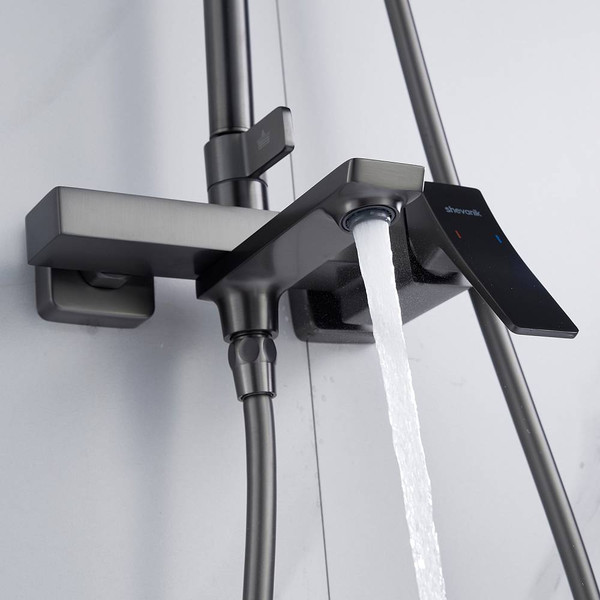 Изображение товара Душевая система со смесителем Shevanik S4436T (оружейная сталь)