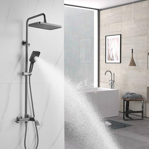 Изображение товара Душевая система со смесителем Shevanik S4436T (оружейная сталь)