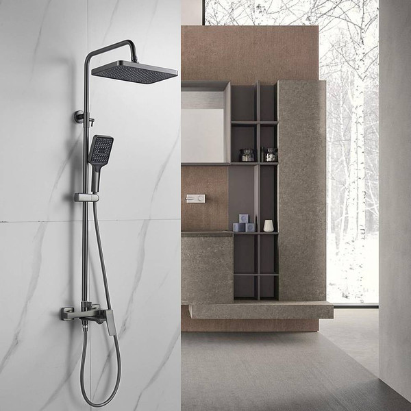 Изображение товара Душевая система со смесителем Shevanik S4436T (оружейная сталь)