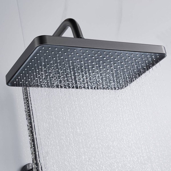 Изображение товара Душевая система со смесителем Shevanik S4436T (оружейная сталь)