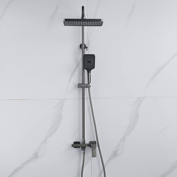 Изображение товара Душевая система со смесителем Shevanik S4436T (оружейная сталь)