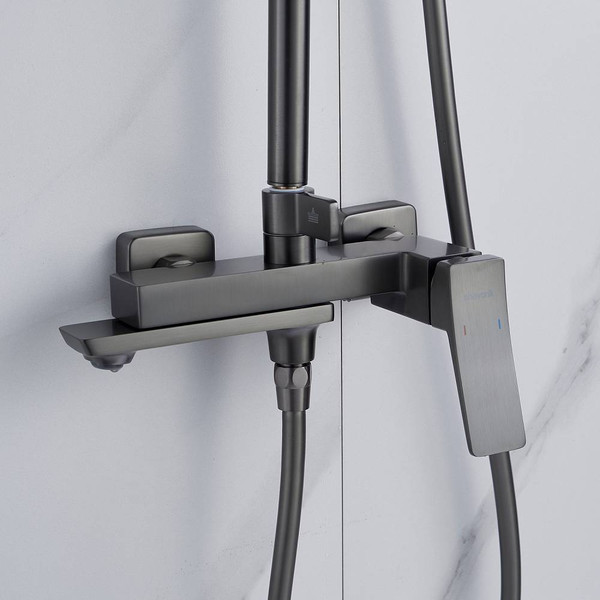 Изображение товара Душевая система со смесителем Shevanik S4436T (оружейная сталь)