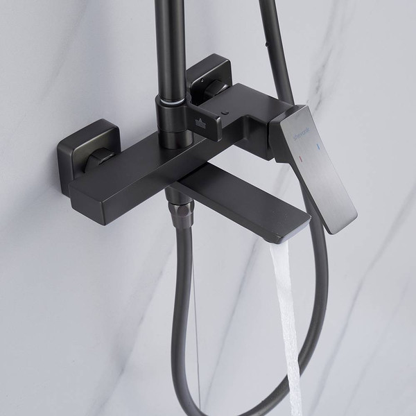 Изображение товара Душевая система со смесителем Shevanik S4436T (оружейная сталь)