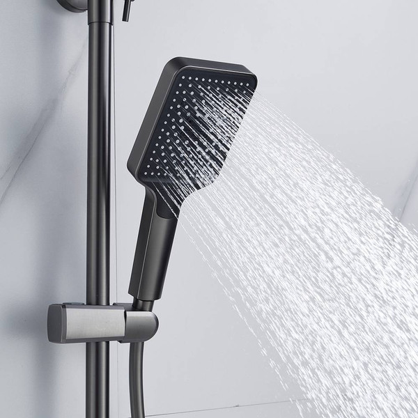 Изображение товара Душевая система со смесителем Shevanik S4436T (оружейная сталь)