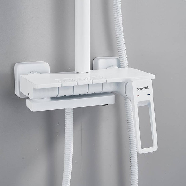 Изображение товара Душевая система со смесителем Shevanik S6826C (белый)