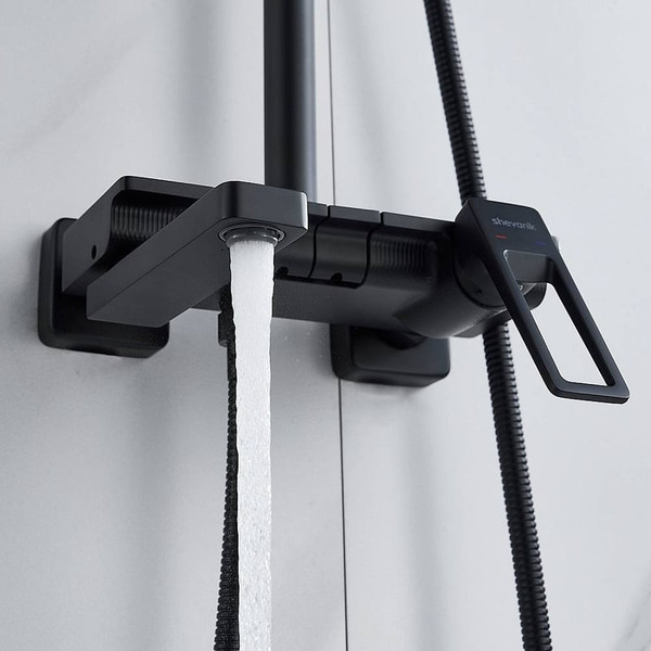 Изображение товара Душевая система со смесителем Shevanik S6826H (черный)