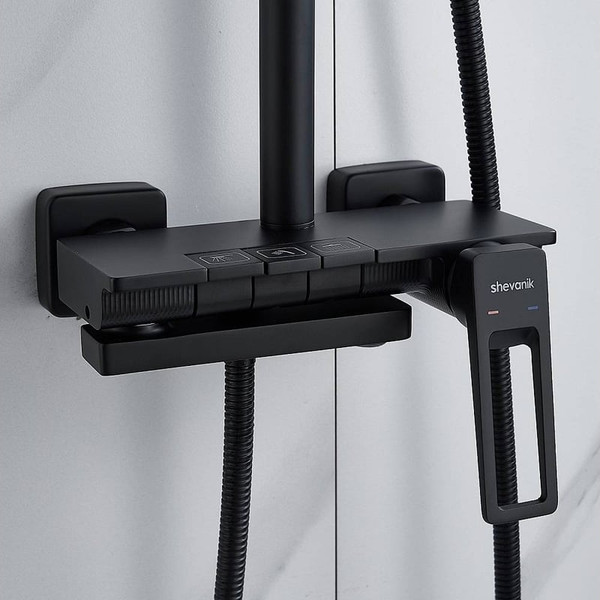 Изображение товара Душевая система со смесителем Shevanik S6826H (черный)