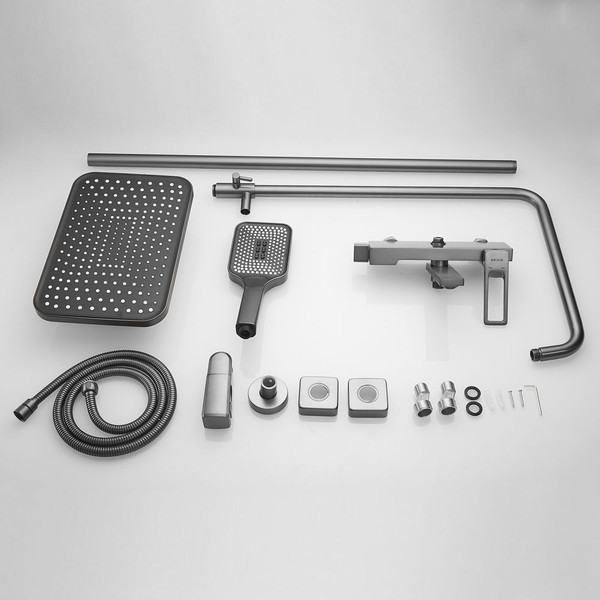 Изображение товара Душевая система со смесителем Shevanik S6836T (оружейная сталь)