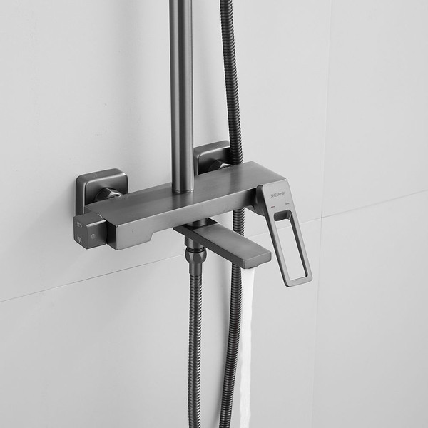 Изображение товара Душевая система со смесителем Shevanik S6836T (оружейная сталь)