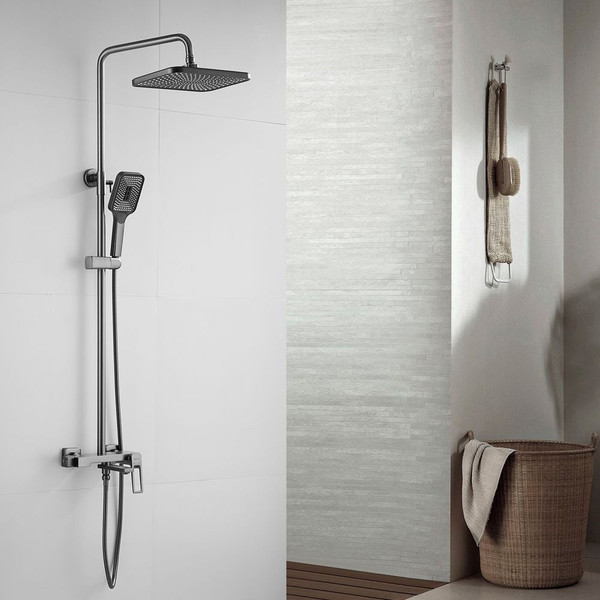 Изображение товара Душевая система со смесителем Shevanik S6836T (оружейная сталь)