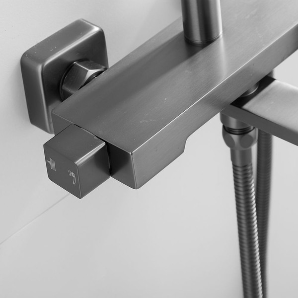 Изображение товара Душевая система со смесителем Shevanik S6836T (оружейная сталь)