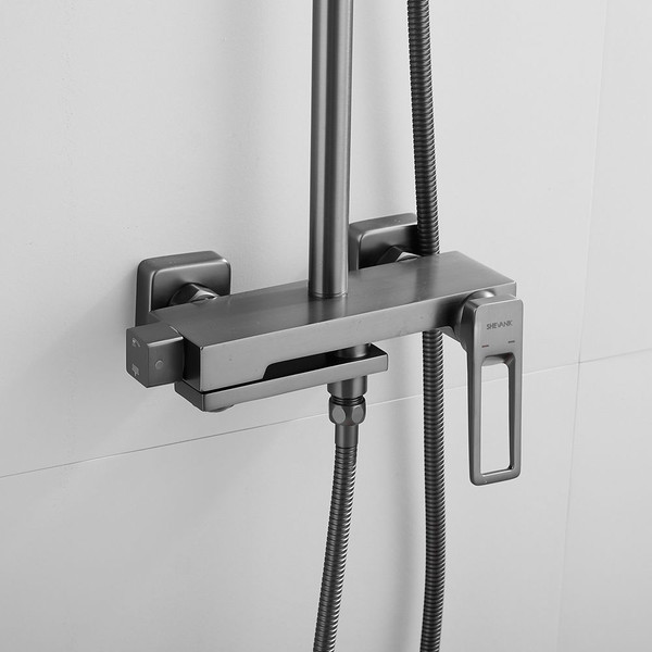 Изображение товара Душевая система со смесителем Shevanik S6836T (оружейная сталь)