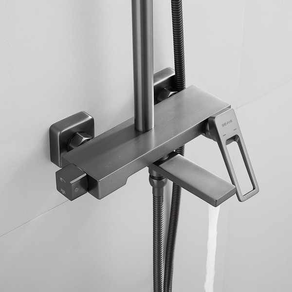 Изображение товара Душевая система со смесителем Shevanik S6836T (оружейная сталь)