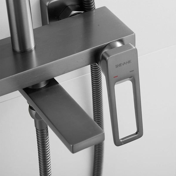 Изображение товара Душевая система со смесителем Shevanik S6836T (оружейная сталь)