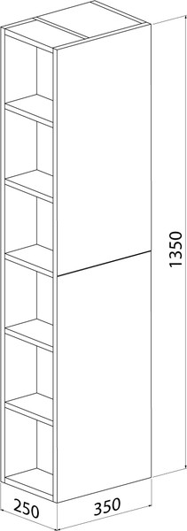 Изображение товара Шкаф-полупенал для ванной IDDIS Zodiac X ZDX35W0i97 (белый)
