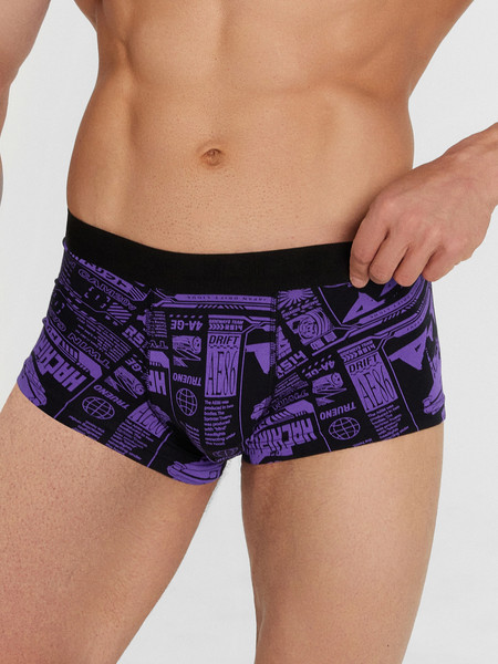 Изображение товара Комплект мужских трусов Mark Formelle 411188-2 (р.86-96, гонки на черном/пурпурно-фиолетовый)