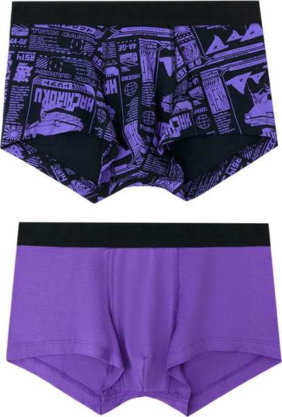 Изображение товара Комплект мужских трусов Mark Formelle 411188-2 (р.94-104, гонки на черном/пурпурно-фиолетовый)