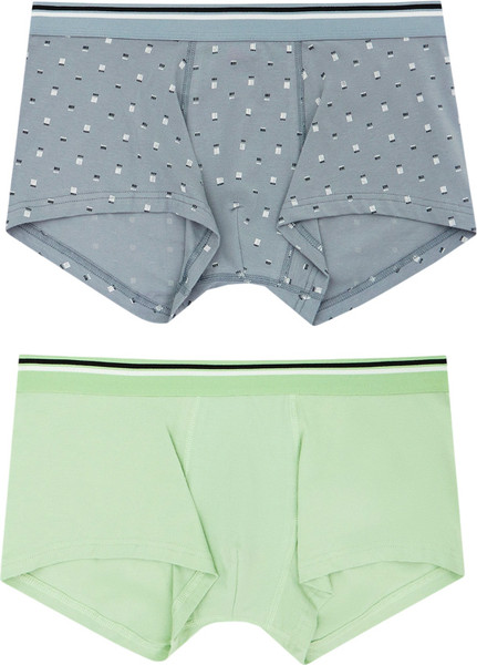 Изображение товара Комплект мужских трусов Mark Formelle 411188-2 (р.86-96, зеленая дымка/орнамент на сизом)