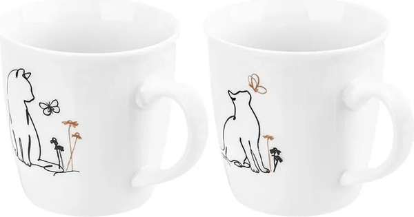 Изображение товара Набор кружек Elan Gallery New Bone China Кот и Бабочка / 230242-2