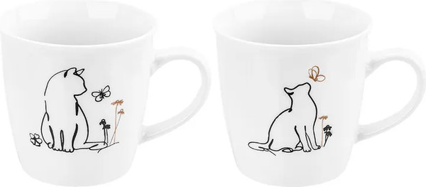 Изображение товара Набор кружек Elan Gallery New Bone China Кот и Бабочка / 230242-2