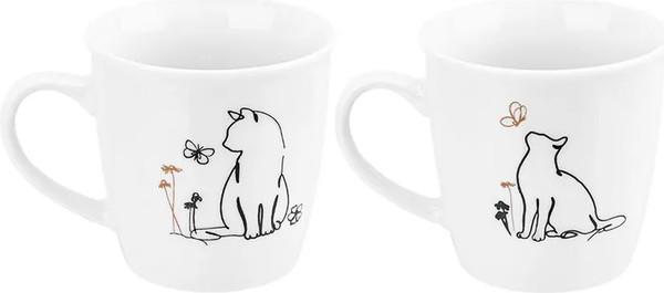 Изображение товара Набор кружек Elan Gallery New Bone China Кот и Бабочка / 230242-2