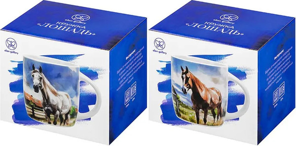 Изображение товара Набор кружек Elan Gallery New Bone China Лошадь / 230259-2