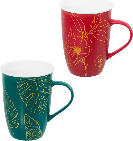 Изображение товара Набор кружек Elan Gallery New Bone China Листья / 230256_2