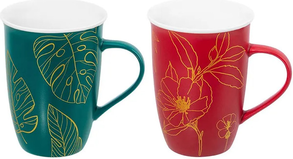 Изображение товара Набор кружек Elan Gallery New Bone China Листья / 230256_2