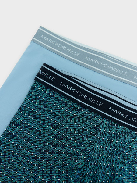 Изображение товара Комплект мужских трусов Mark Formelle 411124-2 (р.86-96, узор на темно-бирюзовом/пыльный голубой)