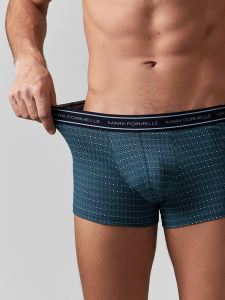 Изображение товара Комплект мужских трусов Mark Formelle 411124-2 (р.86-96, узор на темно-бирюзовом/пыльный голубой)